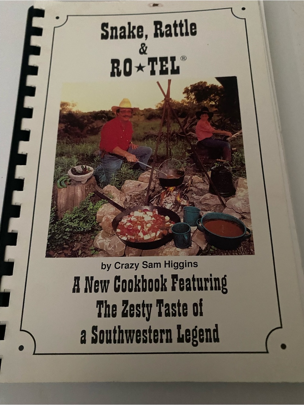 Vintage cookbook sign by author Snake, Rattle & Cookbook by Crazy Sam Higgins -